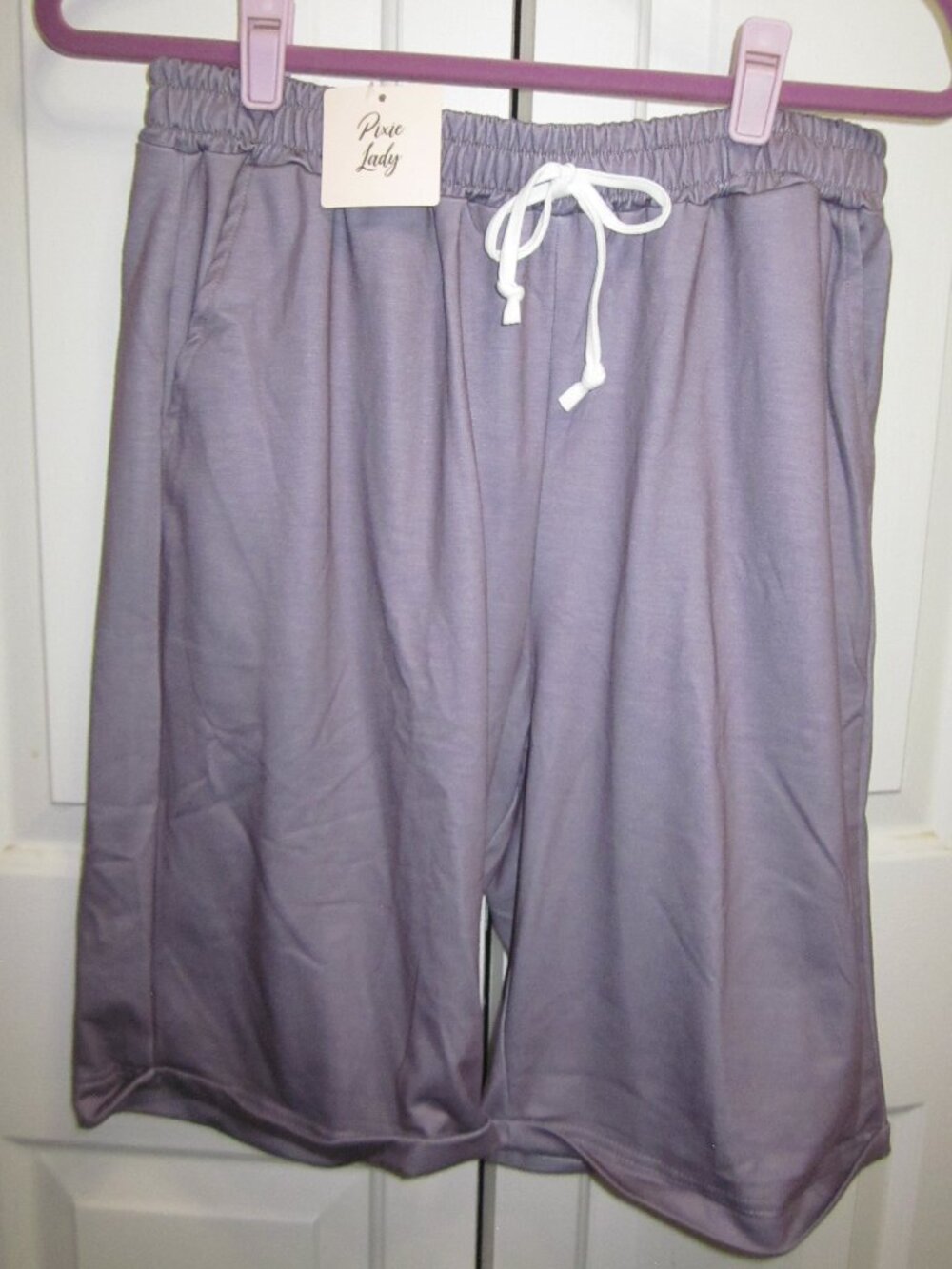 NWT Pixie Lady Lavender Knit Bermuda Shorts Sz L